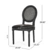 French Country Dining Chair (Set of 2) With Cane Backrest - Black - Image 3