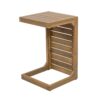 Modern C Shape End Table Acacia Wood Patio Furniture - Brown - Image 8
