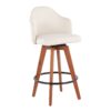 Ahoy - Contemporary Fixed Height Counter Stool With Bamboo Legs / Round Footrest (Set of 2) - Cream / Walnut - Image 2
