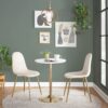 Pebble - Contemporary / Glam Adjustable Dining Or Bar Table - Gold / White - Image 5