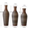 Desktop Vase, Classic And Neat Floor Vase, High Independent Flower Stand, Home Decoration Flower Stand (Set of 3) - Brown Gray - Image 3