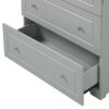 Wide Bathroom Storage Cabinet, Freestanding Storage Cabinet With Two Drawers And Adjustable Shelf, MDF Board With Painted Finish - Gray - Image 18