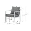 Aluminum Lounge Chair With Sleek Rope Accents, Comfortable Cushions, For Modern Indoor Outdoor Spaces - Gray / Silver / White - Image 3