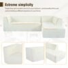 Modular Combination Living Room Sofa Set, Modern Minimalist Sofa, Living Room Upholstered Sofa Bed, Bedroom, 2 Pieces Computer Free Combination, L - Shaped - Beige - Image 6