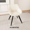 Walnut Color Round Dining Table Set With Tulip Design And 2 Chairs - Beige / Walnut - Image 10
