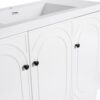Contemporary Freestanding Bathroom Vanity With Resin Sink & Soft Close Cabinet Doors - White - Image 8