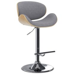Marana - Bentwood Adjustable Swivel Bar Stool - Light Gray