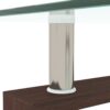 Rectangle Glass Coffee Table, Modern Side Center Tables - Walnut / Clear - Image 8