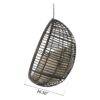 Hanging Basket Chair With Metal Frame And Seat Cushion - Khaki - Image 9