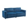 Modern Square Arm Sofa With Soft Velvet Upholstery, Deep Cushions, Sturdy Legs - Navy Blue - Image 7