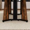 Rustic Rectangular Large Dining Table, Waterproof Desk For 8 People, & Steel With Adjustable Legs - Black / Rustic Brown - Image 8