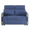 Percy - Teddy Velvet Sleeper Loveseat With Side Pockets - Navy - Image 3