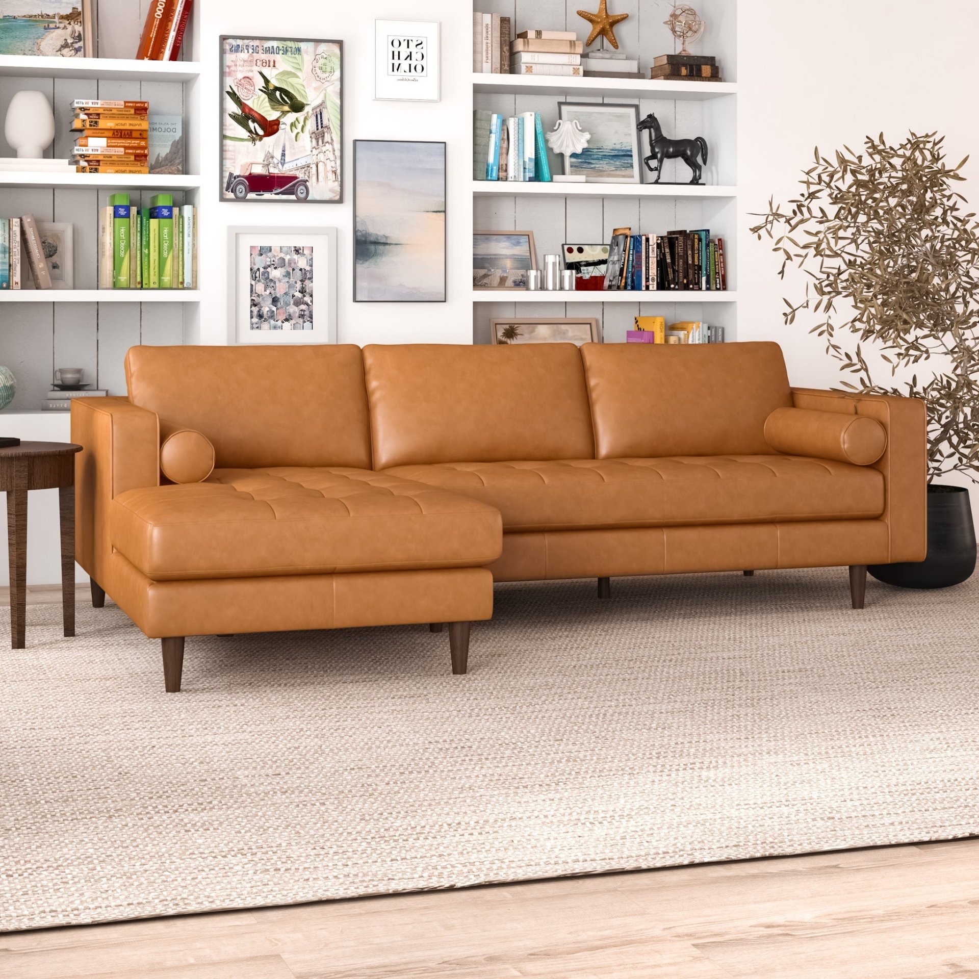 Anthony - Corner Sectional Sofa Left Facing - Orange - Image 8