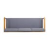 Outdoor 3 Seater Sofa With Cushion And Teak Acacia Wood - Dark Gray - Image 8