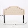 Queen & Full Size Headboard With Diamond Tufting And Nailhead Trim - Beige - Image 3