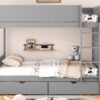 Full Over Full Bunk Bed With 2 Drawers And Multi-Layer Cabinet - Gray - Image 15