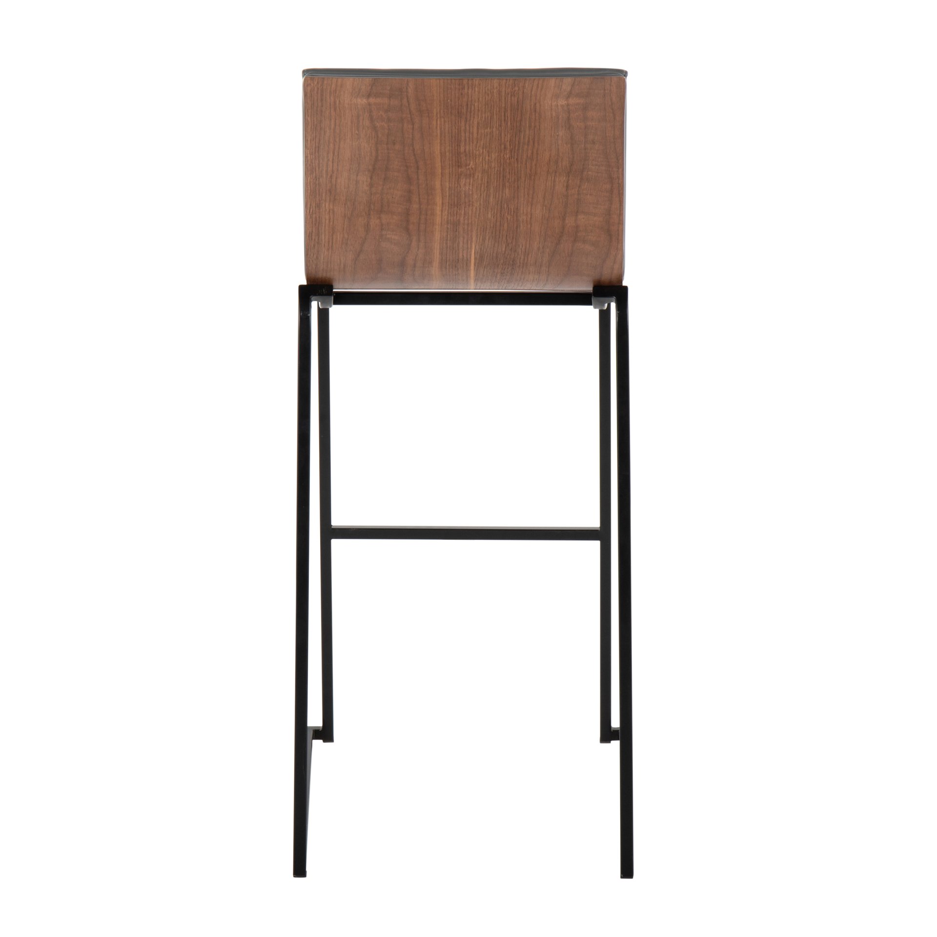 Mason Mara - Contemporary Fixed Height Barstool (Set of 2) - Black / Walnut / Gray - Image 5