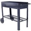 Elevated Mobile Raised Ergonomic Metal Planter Garden Bed With Wheels Powder Coated Steel - Black - Image 8
