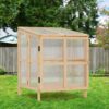 2 Tier Foldable Cold Frame Greenhouse, Portable Wooden Greenhouse Garden Cold Frame Raised Planter Box With Shelves - Natural Wood - Image 2
