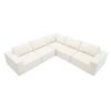 Modular L Shaped Sectional Sofa, Luxury Floor Couch Set, Upholstered Indoor Furniture, Foam - Filled Sleeper Sofa Bed 5 Pieces Free Combination - Beige - Image 24