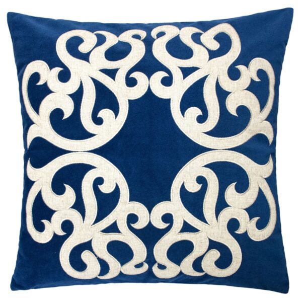 Dora - Vintage Vine Pillow Cover With Matching Back - Indigo