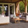 Wood Plastic Composite Deck Tiles (Set of 20), Sustainable Composite Decking Resist Rust, Water, Weather, Easy To Diy & Maintain, Ideal For Patios, Balconies, Rooftops - Light Coffee - Image 4
