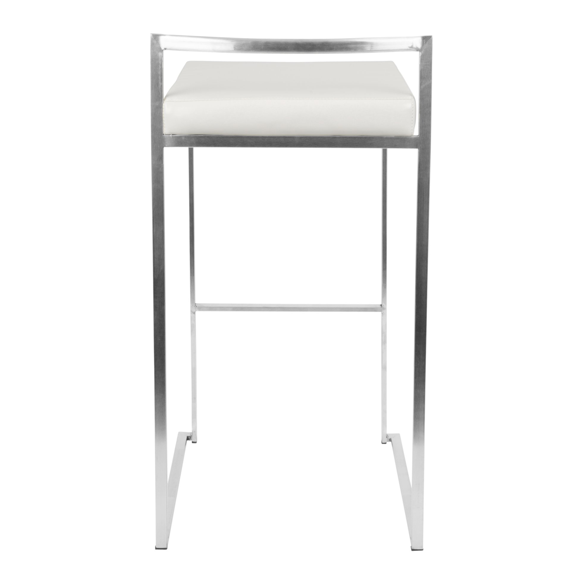 Fuji - Contemporary Stackable Barstool (Set of 2) - White - Image 5