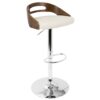 Cassis - Mid-Century Modern Adjustable Barstool With Swivel - Walnut / Cream - Image 2