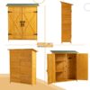 Outdoor Storage Shed With Lockable Door, Tool Storage Shed With Detachable Shelves & Pitch Roof - Natural - Image 3