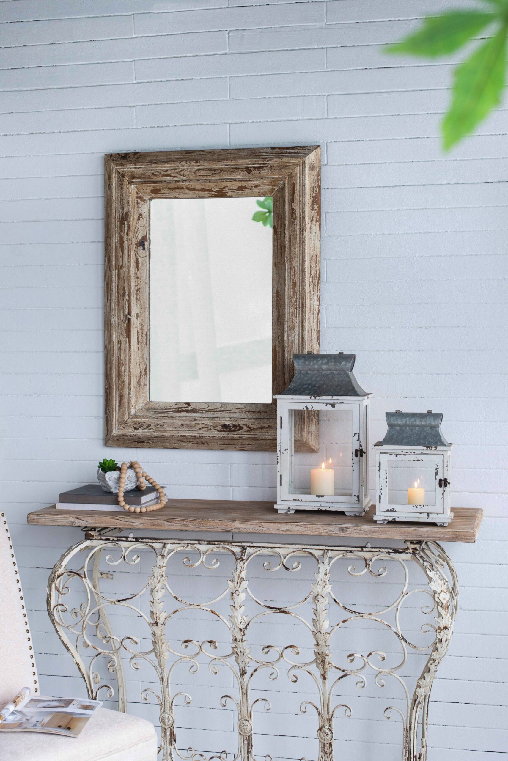 Wooden Candle Lantern Decorative, Hurricane Lantern Holder Decor For Indoor Outdoor, Home Garden Wedding - White - Image 3