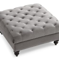 Elegant Seating Ottoman - Dark Gray