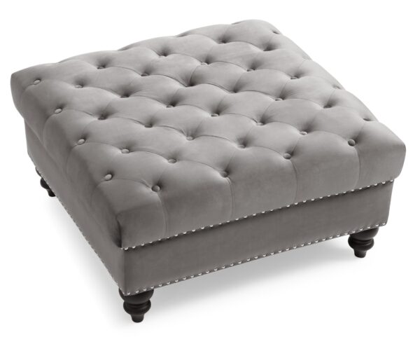 Elegant Seating Ottoman - Dark Gray