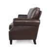Contemporary 3 Seater Sofa Upholstery And Nailhead Trim - Dark Brown - Image 8