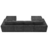 Modular U Shaped Sectional With Ottomans, Luxury Cloud Floor Couch With Deep Seat Fully Compressed Upholstered Sofa - Dark Gray - Image 8