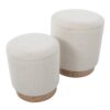 Marla - Contemporary Nesting Ottoman Set - Natural / Cream - Image 5