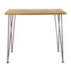Outdoor Bar Table With Wood Tabletop And Iron Hairpin Legs - Black / Teak - Image 5