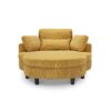 Corduroy Sofa With Two Throw Pillows And A Waist Pillow With An Extra Tray For Comfortable Seating Suitable For Small Apartment Bedroom Space - Yellow - Image 7