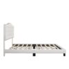 Full Upholstered Platform Bed With Saddle Curved Headboard And Diamond Tufted Details - Beige - Image 6