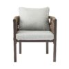 2 Pieces Outdoor Metal Patio Club Chair, Patio Furniture Arm Chair With Cushion, Modern Outdoor Furniture Deep Seating For Porch, Garden, Backyard, Balcony - Brown / Light Gray - Image 5