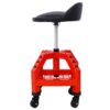 Pneumatic 360 Degree Swivel Stool, Mechanics Rolling Creeper Seat, Heavy Duty Rolling Mechanics Stool, Shop Stool With Casters - Red / Black - Image 13