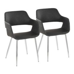 Margarite - Contemporary Dining Chair (Set of 2) - Chrome / Gray