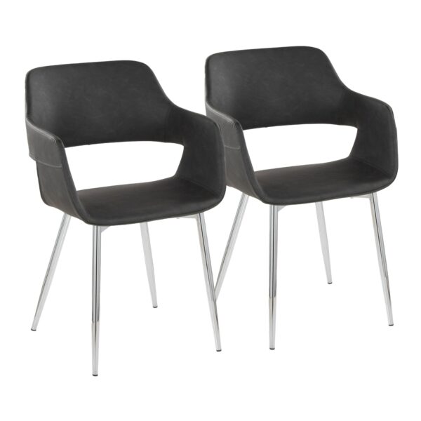 Margarite - Contemporary Dining Chair (Set of 2) - Chrome / Gray