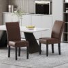 Contemporary Dining Chair (Set of 2) With Upholstery And Rubberwood Legs - Dark Brown - Image 4