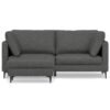 Ava - Mid Century Sofa With Ottoman Set, Upholstered - Dark Gray - Image 5