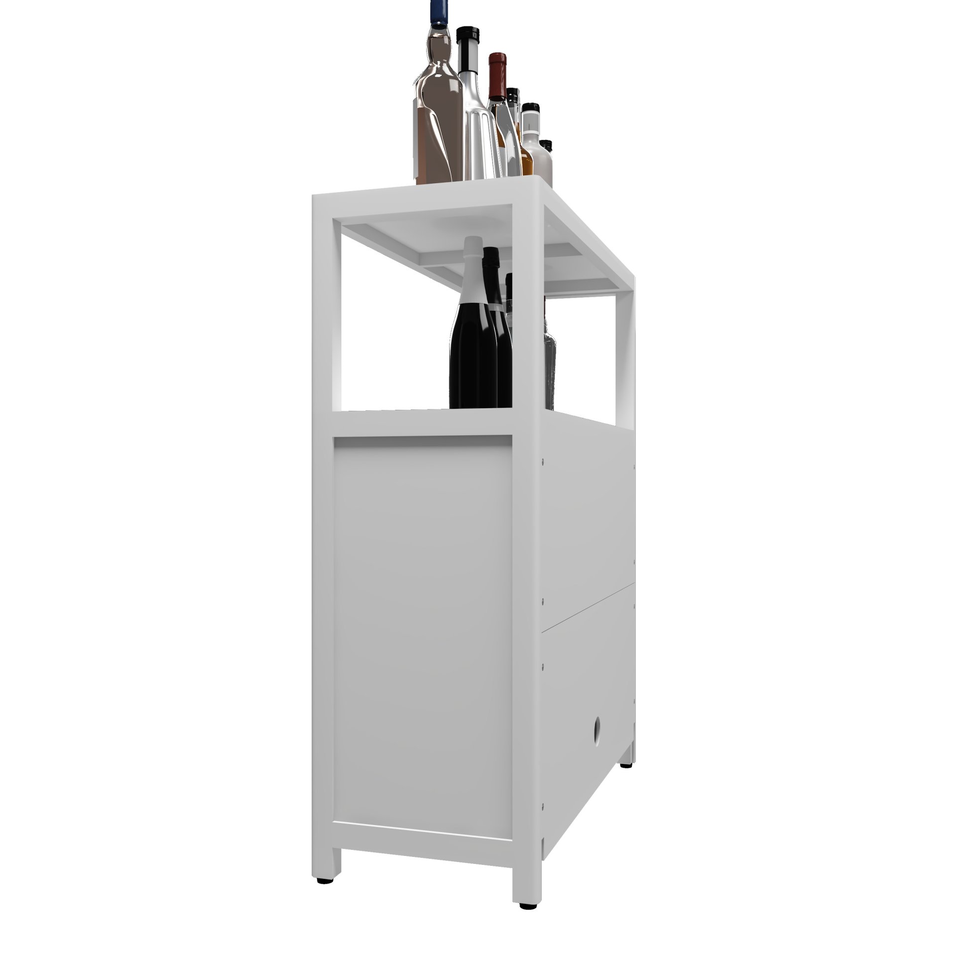 Bamboo Large Capacity Storage Cabinet With Shelves For Bathroom And Living Room - White - Image 8