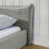 Modern Queen Size Upholstered Bed Frame With Curved Headboard, Velvet Fabric, No Box Spring Required - Gray - Image 6
