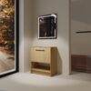 Modern Freestanding 30" Bathroom Vanity With Open Storage Compartment, Construction, Excluding Sink - Oak - Image 4