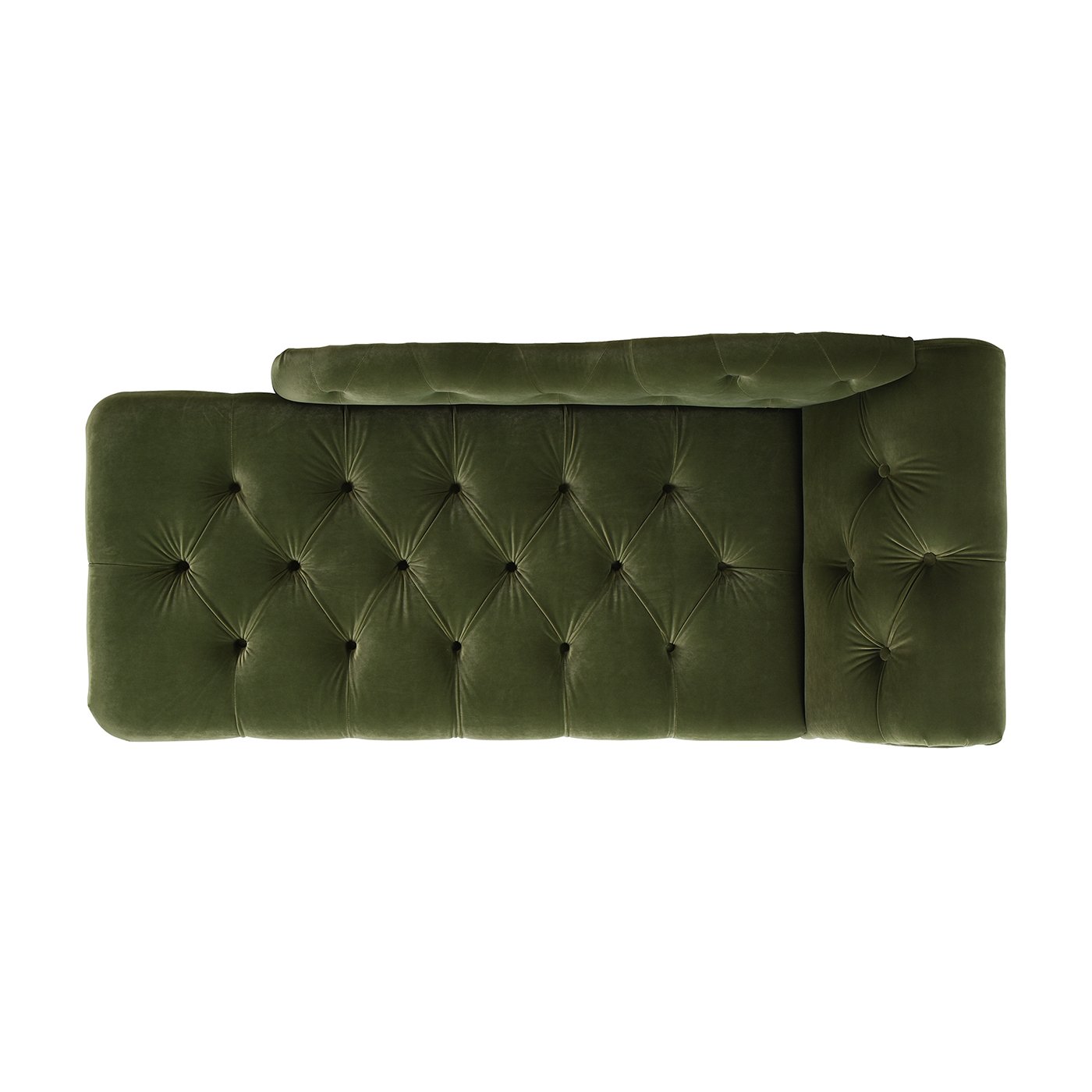 Samuel - Tufted Roll Arm Chaise Lounge - Olive Green - Image 2