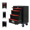 Rolling Metal Tool Chest With 4 Drawers, 20" Steel Storage Cabinet With Ball Bearing Slides - Black / Red - Image 8