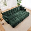 Elegant Textured 3 Seater Sofa Set With 3 Ottomans And Pillows Frame - Green - Image 12